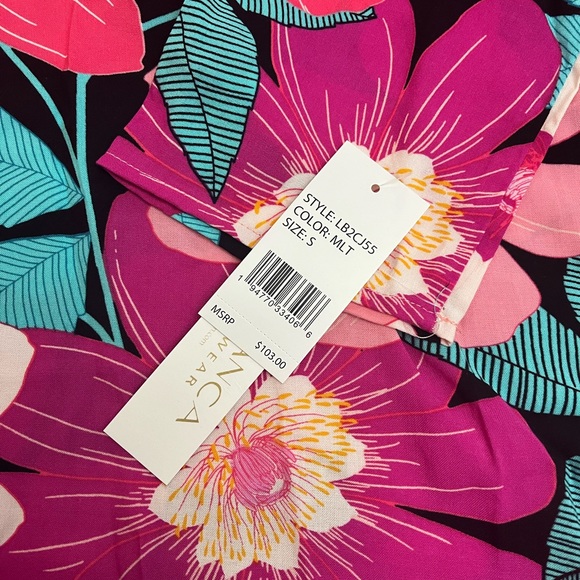 La Blanca MULTI IN FULL BLOOM Lace Front Tunic Dress Swim Cover Up Size S . - Picture 5 of 9